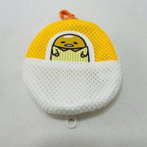 Japanese Sanrio 2024 Lazy Egg Gudetama Pouch Purse Bag Mesh Accessory Clip Zip